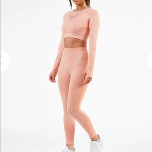Peach AYBL Crop Top & Legging Workout Set